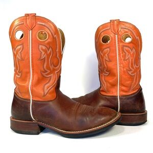 Nocona Legacy MD4051 Orange Brown Leather Cowboy Western 11" Boot Size Mens 10